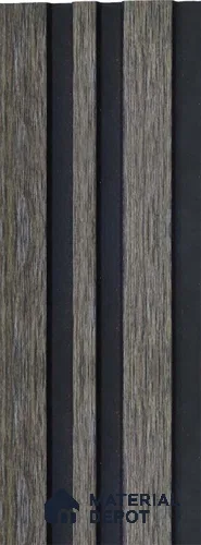 Brown Wooden Louver 1194 244 (Trend 1194) 8 ft x 4.9 inch Charcoal Panel - 12 mm | Suitable for Feature Wall, TV Unit & Living Room | Width is Subjected to 5% Variation
