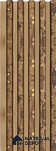 Brown Metallic Louver 1195 244 (Trend 1195) 8 ft x 4.9 inch Charcoal Panel - 12 mm | Suitable for Feature Wall, TV Unit & Living Room | Width is Subjected to 5% Variation