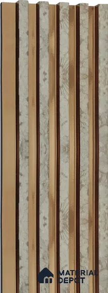 Brown Metallic Louver 1196 244 (Trend 1196) 8 ft x 4.9 inch Charcoal Panel - 12 mm | Suitable for Feature Wall, TV Unit & Living Room | Width is Subjected to 5% Variation