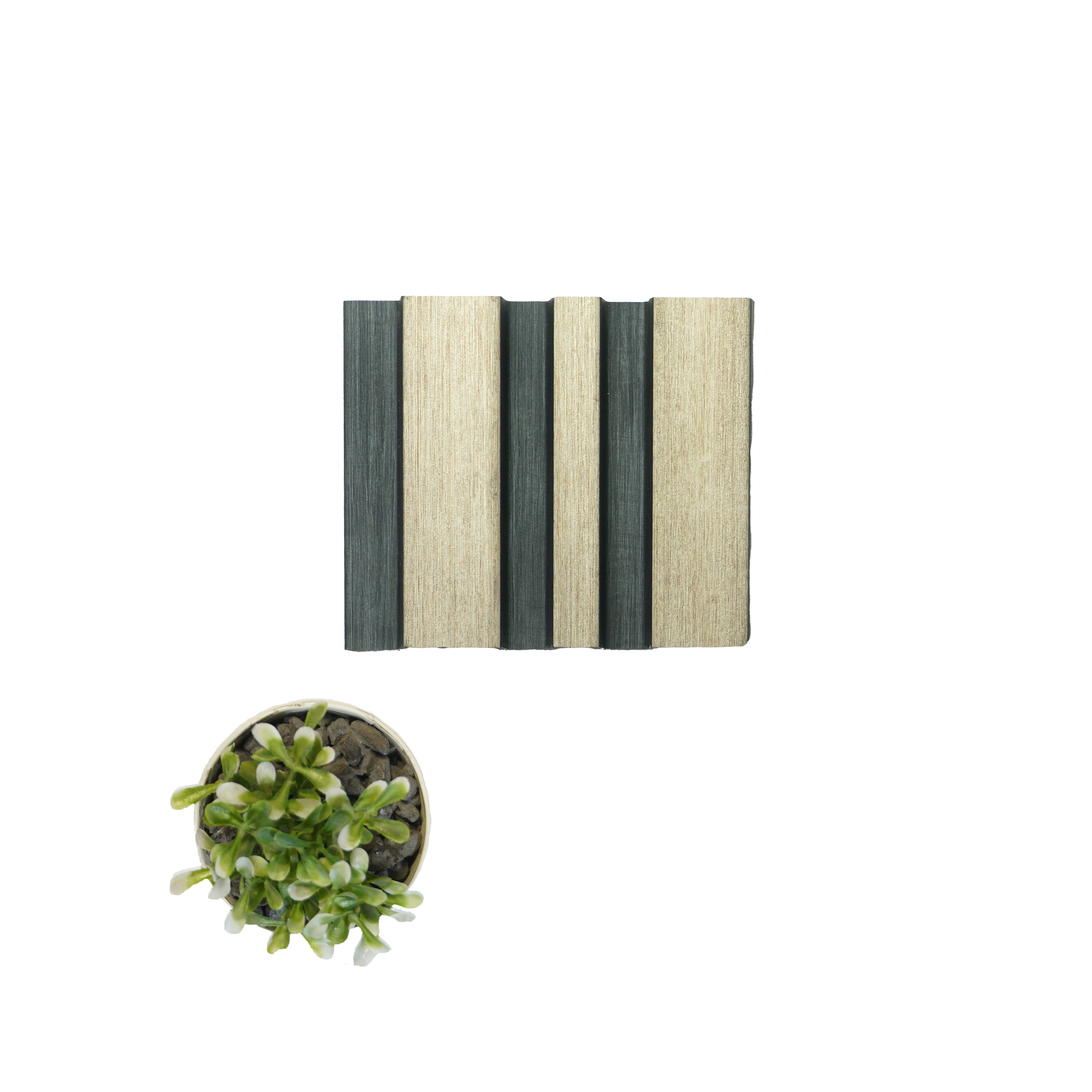 Brown Wooden Louver 1199 244 (Trend 1199) 8 ft x 4.9 inch Charcoal Panel - 12 mm | Suitable for Feature Wall, TV Unit & Living Room | Width is Subjected to 5% Variation