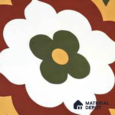 Moroccan Wall & Floor Tile TL 10595 Unity Flora 12 inch x 12 inch Matte Finish Ceramic Tile - 7.5 mm | Suitable For Bathroom, Kitchen, Balcony | Please Expect a Slight Variation of Pattern