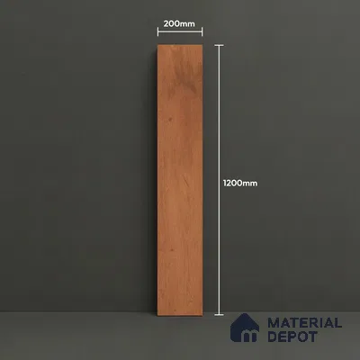 Wood Floor Tile TL 10131 Kiel Brown 1200x195 mm Matte Finish Vitrified Tile - 9 mm | | Suitable For Living Room, Bedroom, Dining Area | 2-3 mm Spacer is Mandatory (Sample)