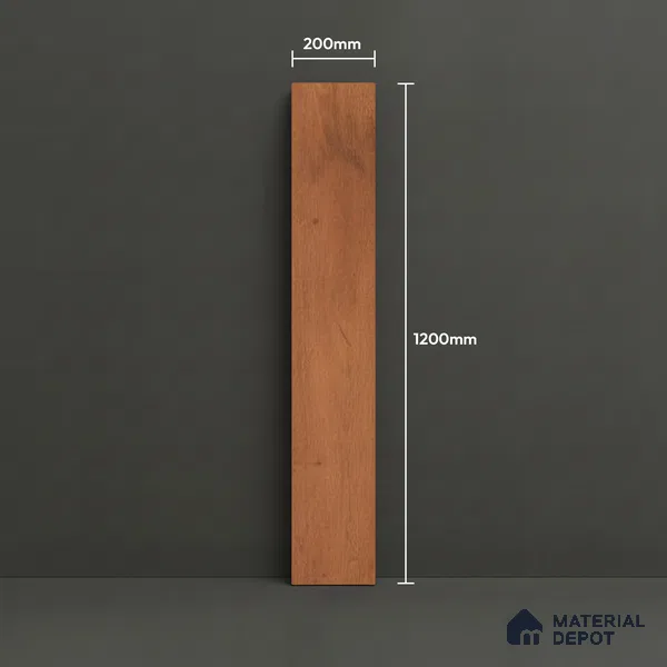 Wood Floor Tile TL 10131 Kiel Brown 1200x195 mm Matte Finish Vitrified Tile - 9 mm | | Suitable For Living Room, Bedroom, Dining Area | 2-3 mm Spacer is Mandatory (Sample)