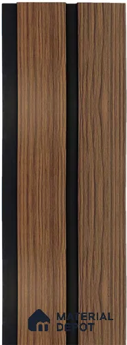 Brown Wooden Louver 1203 244 (Trend 1203) 8 ft x 4.9 inch Charcoal Panel - 12 mm | Suitable for Feature Wall, TV Unit & Living Room | Width is Subjected to 5% Variation