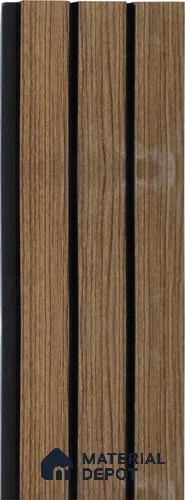 Brown Wooden Louver 1206 244 (Trend 1206) 8 ft x 4.9 inch Charcoal Panel - 12 mm | Suitable for Feature Wall, TV Unit & Living Room | Width is Subjected to 5% Variation