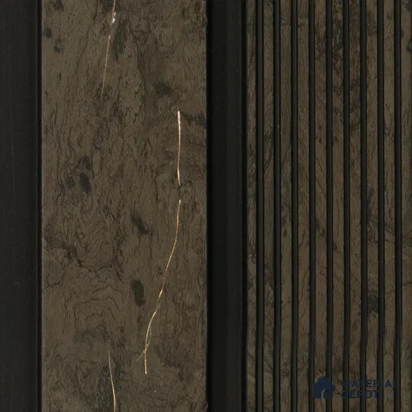 Brown Patterned Louver 1210 244 (Trend 1210) 8 ft x 4.9 inch Charcoal Panel - 12 mm | Suitable for Feature Wall, TV Unit & Living Room | Width is Subjected to 5% Variation