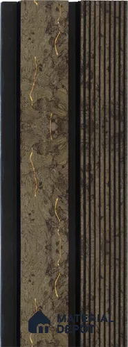 Brown Patterned Louver 1210 244 (Trend 1210) 8 ft x 4.9 inch Charcoal Panel - 12 mm | Suitable for Feature Wall, TV Unit & Living Room | Width is Subjected to 5% Variation