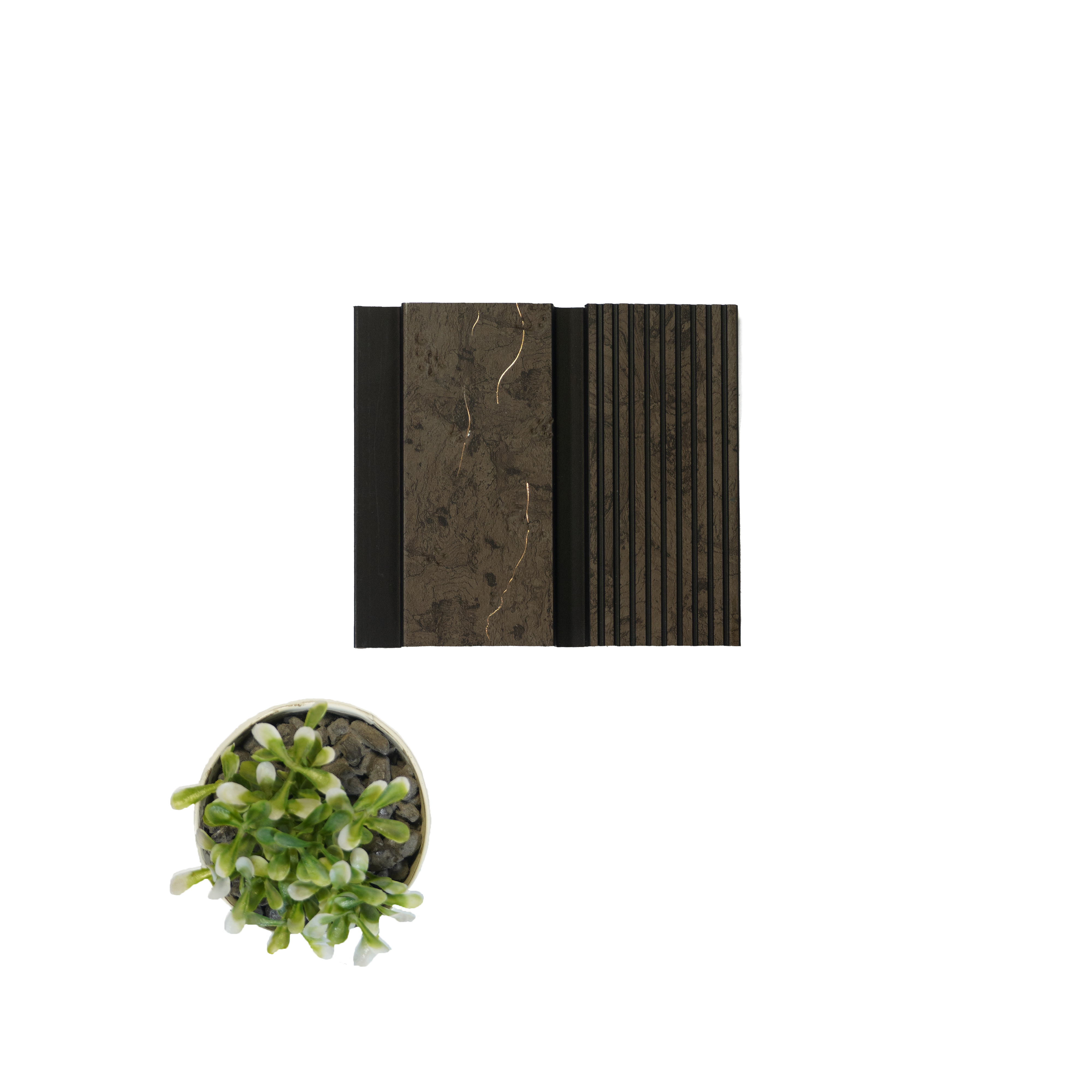 Brown Patterned Louver 1210 244 (Trend 1210) 8 ft x 4.9 inch Charcoal Panel - 12 mm | Suitable for Feature Wall, TV Unit & Living Room | Width is Subjected to 5% Variation