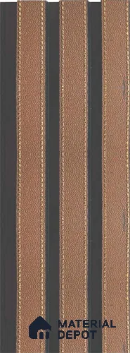 Brown Leather Louver 1227 244 (Trend 1227) 8 ft x 4.9 inch Charcoal Panel - 12 mm | Suitable for Feature Wall, TV Unit & Living Room | Width is Subjected to 5% Variation