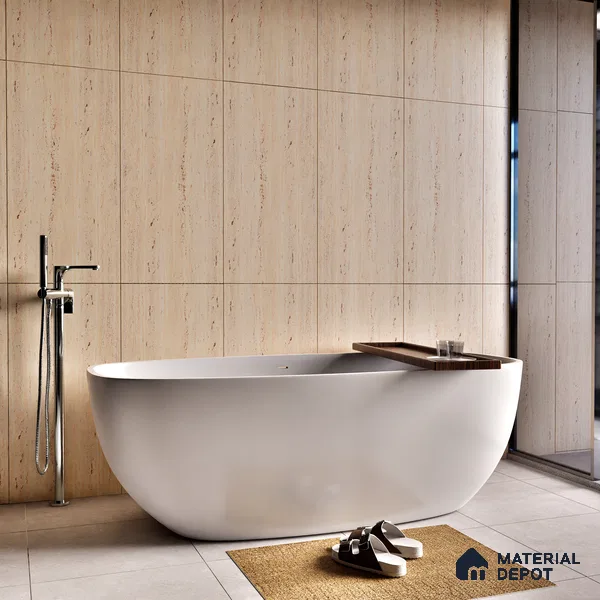 Punch Floor & Wall Tile TL 06274 B Bash Beige Tranquil 4 ft x 2 ft Vitrified Punch Finish - 9 mm (Random Design 3) | Suitable for Living Room, Bedroom, Bathroom & Kitchen (Sample)