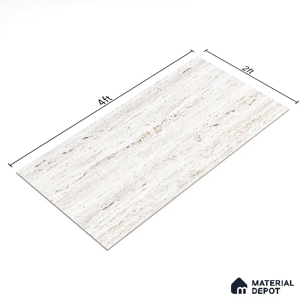 Punch Floor & Wall Tile TL 06274 C Bash Glaze Pearl 4 ft x 2 ft Vitrified Punch Finish - 9 mm (Random Design 3) | Suitable for Living Room, Bedroom, Bathroom & Kitchen (Sample)
