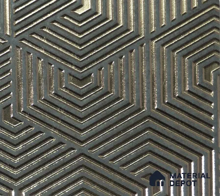 Gold Geometric Look Charcoal Decorative Wall Panel 1245 8 ft x 2 ft - 4 mm | Suitable for Feature Wall, TV Unit & Living Room | Width is Subjected to 5% Variation
