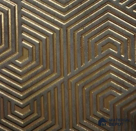Gold Geometric Look Charcoal Decorative Wall Panel 1245 8 ft x 2 ft - 4 mm | Suitable for Feature Wall, TV Unit & Living Room | Width is Subjected to 5% Variation