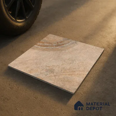 Stone Floor Tile TL 10096 Modulo Bizero | 16 x 16 inch - 12 mm thick | Vitrified Anti Skid Matte Finish Heavy Duty Parking Tile | Ideal For Outdoor, High Traffic Areas, Terrace | Pattern Alignment May Vary | 2-3 mm Spacer is Mandatory (Sample)