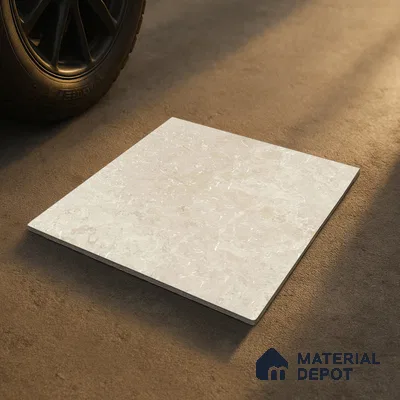 Stone Floor Tile TL 10094 Modulo Beige | 16 x 16 inch - 12 mm thick | Vitrified Anti Skid Matte Finish Heavy Duty Parking Tile | Ideal For Outdoor, High Traffic Areas, Terrace | Pattern Alignment May Vary | 2-3 mm Spacer is Mandatory