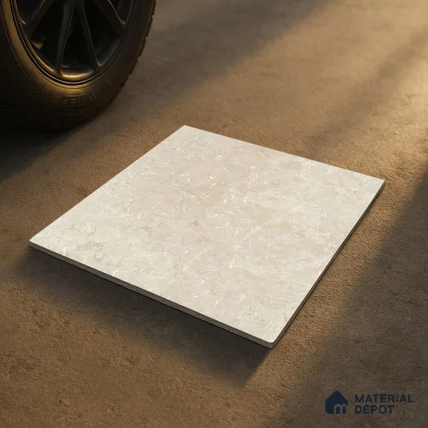Stone Floor Tile TL 10094 Modulo Beige | 16 x 16 inch - 12 mm thick | Vitrified Anti Skid Matte Finish Heavy Duty Parking Tile | Ideal For Outdoor, High Traffic Areas, Terrace | Pattern Alignment May Vary | 2-3 mm Spacer is Mandatory