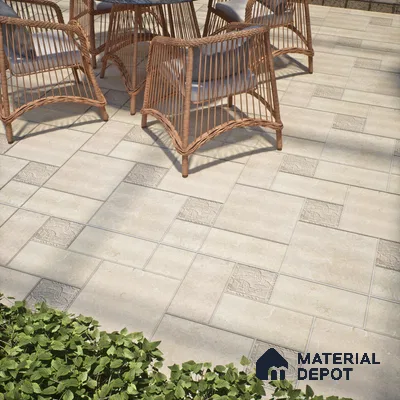 Stone Floor Tile TL 10094 C Modulo Beige 8 x 8 inch Matte Finish Vitrified Anti Skid Tile - 12 mm | Suitable For Balcony, Patio, Bathroom