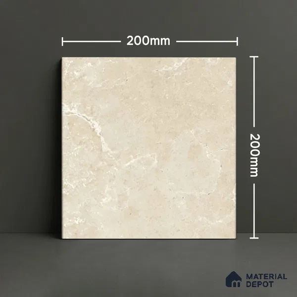 Stone Floor Tile TL 10094 C Modulo Beige 8 x 8 inch Matte Finish Vitrified Anti Skid Tile - 12 mm | Suitable For Balcony, Patio, Bathroom