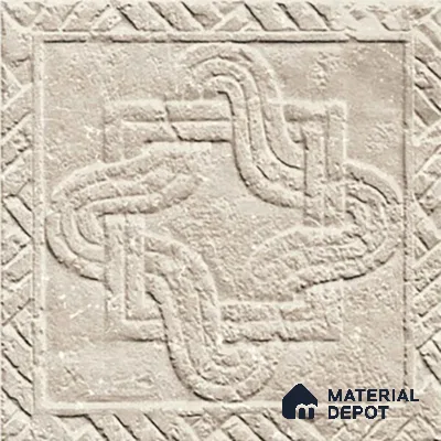 Subway Floor Tile TL 10094 D Modulo Beige Decor 8 x 8 inch Matte Finish Vitrified Anti Skid Tile - 12 mm | 4 Random Design | Suitable For Balcony, Patio, Bathroom | Please Expect a Slight Variation of Pattern