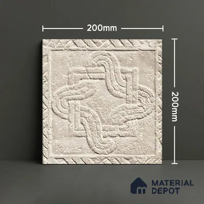 Subway Floor Tile TL 10094 D Modulo Beige Decor 8 x 8 inch Matte Finish Vitrified Anti Skid Tile - 12 mm | 4 Random Design | Suitable For Balcony, Patio, Bathroom | Please Expect a Slight Variation of Pattern
