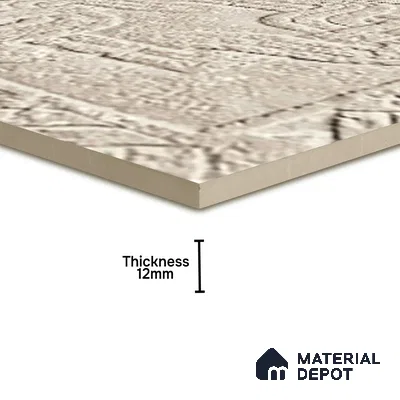 Subway Floor Tile TL 10094 D Modulo Beige Decor 8 x 8 inch Matte Finish Vitrified Anti Skid Tile - 12 mm | 4 Random Design | Suitable For Balcony, Patio, Bathroom | Please Expect a Slight Variation of Pattern