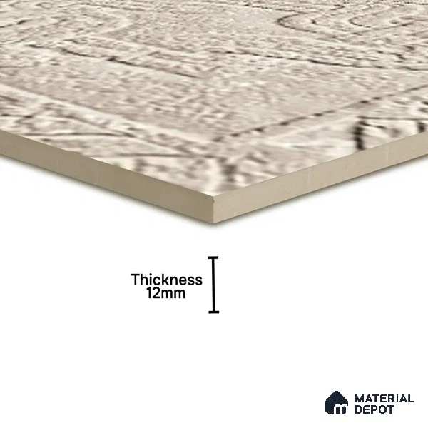 Subway Floor Tile TL 10094 D Modulo Beige Decor 8 x 8 inch Matte Finish Vitrified Anti Skid Tile - 12 mm | 4 Random Design | Suitable For Balcony, Patio, Bathroom | Please Expect a Slight Variation of Pattern