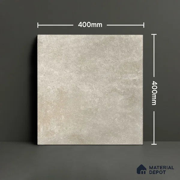 Stone Floor Tile TL 10100 Siena Beige | 16 x 16 inch - 12 mm thick | Vitrified Anti Skid Matte Finish Heavy Duty Parking Tile | Ideal For Bathroom, High Traffic Areas, Terrace | Pattern Alignment May Vary | 2-3 mm Spacer is Mandatory