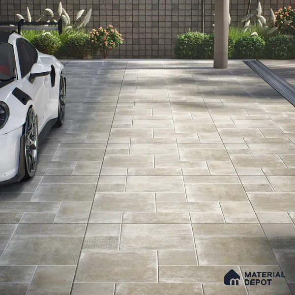 Stone Floor Tile TL 10100 Siena Beige | 16 x 16 inch - 12 mm thick | Vitrified Anti Skid Matte Finish Heavy Duty Parking Tile | Ideal For Bathroom, High Traffic Areas, Terrace | Pattern Alignment May Vary | 2-3 mm Spacer is Mandatory
