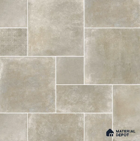 Stone Floor Tile TL 10100 C Siena Beige 8 x 8 inch Matte Finish Vitrified Anti Skid Tile - 12 mm | Suitable For Balcony, Patio, Bathroom