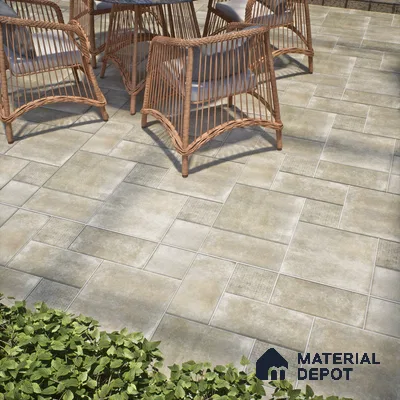 Patterned Floor Tile TL 10100 D Siena Beige Decor 8 x 8 inch Matte Finish Vitrified Anti Skid Tile - 12 mm | 4 Random Design | Suitable For Balcony, Patio, Bathroom | Please Expect a Slight Variation of Pattern