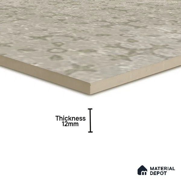 Patterned Floor Tile TL 10100 D Siena Beige Decor 8 x 8 inch Matte Finish Vitrified Anti Skid Tile - 12 mm | 4 Random Design | Suitable For Balcony, Patio, Bathroom | Please Expect a Slight Variation of Pattern