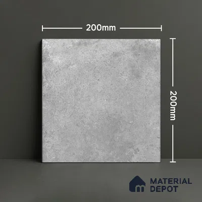 Stone Floor Tile TL 10091 C Modulo Gris 8 x 8 inch Matte Finish Vitrified Anti Skid Tile - 12 mm | Suitable For Balcony, Patio, Bathroom