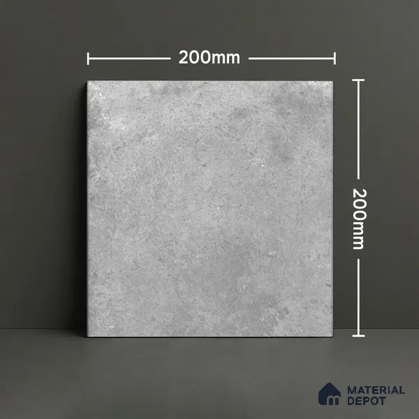 Stone Floor Tile TL 10091 C Modulo Gris 8 x 8 inch Matte Finish Vitrified Anti Skid Tile - 12 mm | Suitable For Balcony, Patio, Bathroom