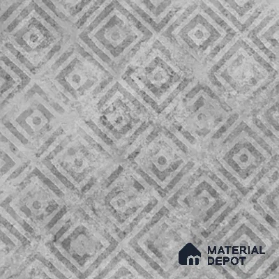 Patterned Floor Tile TL 10091 D Modulo Gris Decor 8 x 8 inch Matte Finish Vitrified Anti Skid Tile - 12 mm | 4 Random Design | Suitable For Balcony, Patio, Bathroom | Please Expect a Slight Variation of Pattern