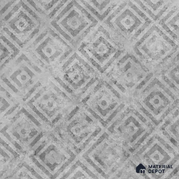 Patterned Floor Tile TL 10091 D Modulo Gris Decor 8 x 8 inch Matte Finish Vitrified Anti Skid Tile - 12 mm | 4 Random Design | Suitable For Balcony, Patio, Bathroom | Please Expect a Slight Variation of Pattern