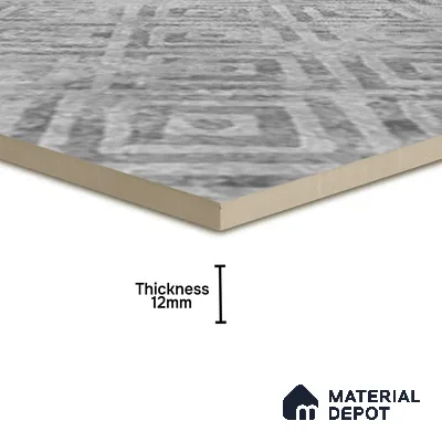 Patterned Floor Tile TL 10091 D Modulo Gris Decor 8 x 8 inch Matte Finish Vitrified Anti Skid Tile - 12 mm | 4 Random Design | Suitable For Balcony, Patio, Bathroom | Please Expect a Slight Variation of Pattern
