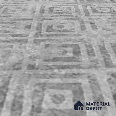 Patterned Floor Tile TL 10091 D Modulo Gris Decor 8 x 8 inch Matte Finish Vitrified Anti Skid Tile - 12 mm | 4 Random Design | Suitable For Balcony, Patio, Bathroom | Please Expect a Slight Variation of Pattern