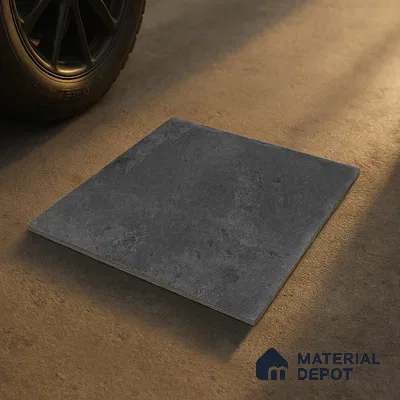 Stone Floor Tile TL 10092 Modulo Dark | 16 x 16 inch - 12 mm thick | Vitrified Anti Skid Matte Finish Heavy Duty Parking Tile | Ideal For Outdoor, High Traffic Areas, Terrace | Pattern Alignment May Vary | 2-3 mm Spacer is Mandatory (Sample)