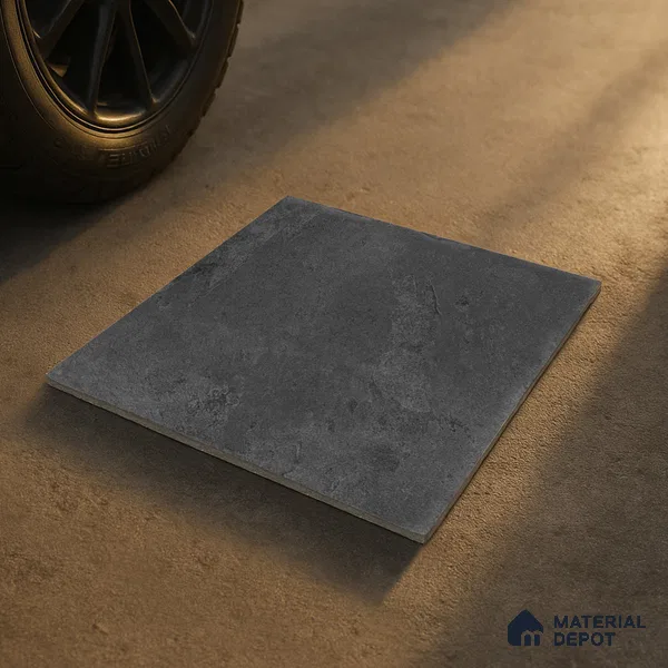 Stone Floor Tile TL 10092 Modulo Dark | 16 x 16 inch - 12 mm thick | Vitrified Anti Skid Matte Finish Heavy Duty Parking Tile | Ideal For Outdoor, High Traffic Areas, Terrace | Pattern Alignment May Vary | 2-3 mm Spacer is Mandatory (Sample)