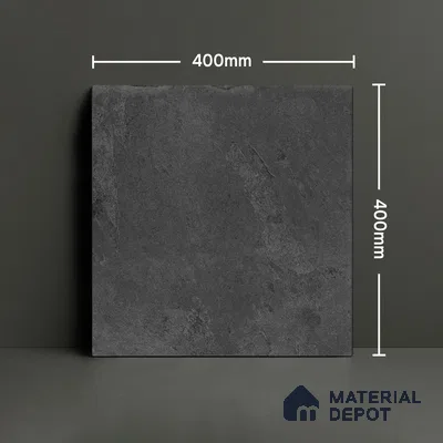 Stone Floor Tile TL 10092 Modulo Dark | 16 x 16 inch - 12 mm thick | Vitrified Anti Skid Matte Finish Heavy Duty Parking Tile | Ideal For Outdoor, High Traffic Areas, Terrace | Pattern Alignment May Vary | 2-3 mm Spacer is Mandatory (Sample)