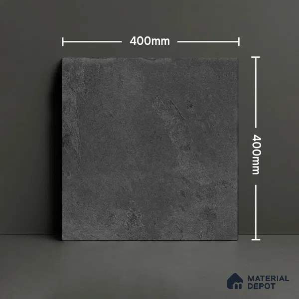 Stone Floor Tile TL 10092 Modulo Dark | 16 x 16 inch - 12 mm thick | Vitrified Anti Skid Matte Finish Heavy Duty Parking Tile | Ideal For Outdoor, High Traffic Areas, Terrace | Pattern Alignment May Vary | 2-3 mm Spacer is Mandatory (Sample)