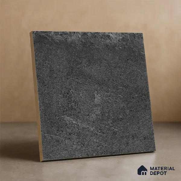 Stone Floor Tile TL 10092 C Modulo Dark 8 x 8 inch Matte Finish Vitrified Anti Skid Tile - 12 mm | Suitable For Balcony, Patio, Bathroom