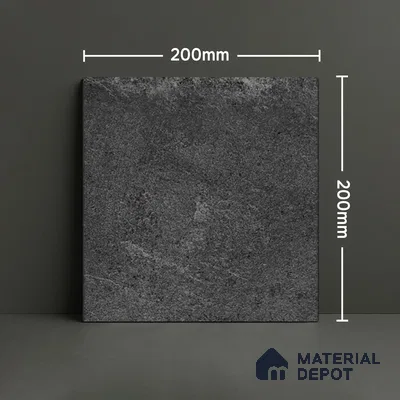 Stone Floor Tile TL 10092 C Modulo Dark 8 x 8 inch Matte Finish Vitrified Anti Skid Tile - 12 mm | Suitable For Balcony, Patio, Bathroom