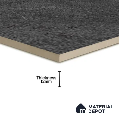 Stone Floor Tile TL 10092 C Modulo Dark 8 x 8 inch Matte Finish Vitrified Anti Skid Tile - 12 mm | Suitable For Balcony, Patio, Bathroom