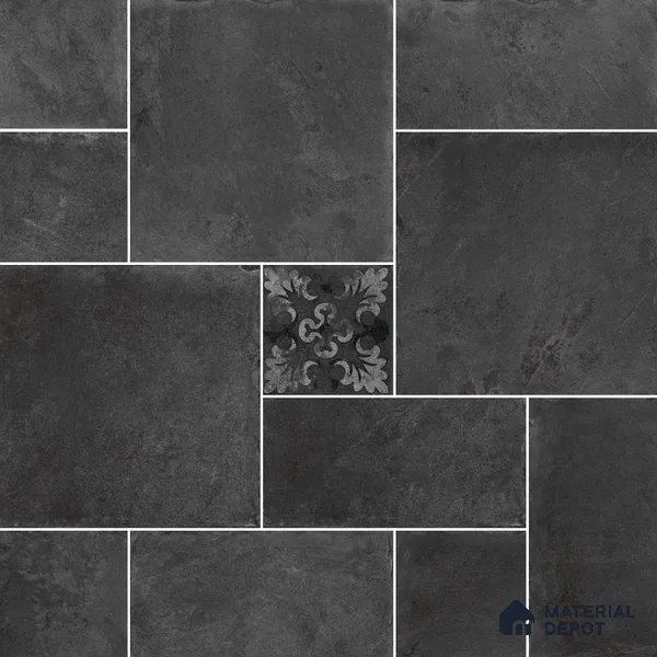 Subway Floor Tile TL 10092 D Modulo Dark Decor 8 x 8 inch Matte Finish Vitrified Anti Skid Tile - 12 mm | 12 Random Design | Suitable For Balcony, Patio, Bathroom | Please Expect a Slight Variation of Pattern