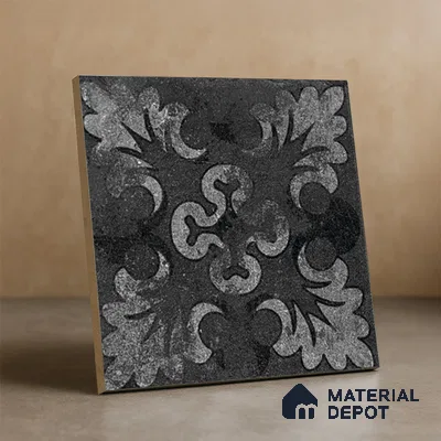 Subway Floor Tile TL 10092 D Modulo Dark Decor 8 x 8 inch Matte Finish Vitrified Anti Skid Tile - 12 mm | 12 Random Design | Suitable For Balcony, Patio, Bathroom | Please Expect a Slight Variation of Pattern