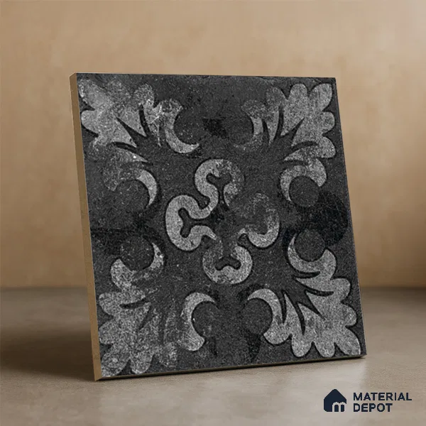 Subway Floor Tile TL 10092 D Modulo Dark Decor 8 x 8 inch Matte Finish Vitrified Anti Skid Tile - 12 mm | 12 Random Design | Suitable For Balcony, Patio, Bathroom | Please Expect a Slight Variation of Pattern