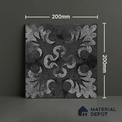 Subway Floor Tile TL 10092 D Modulo Dark Decor 8 x 8 inch Matte Finish Vitrified Anti Skid Tile - 12 mm | 12 Random Design | Suitable For Balcony, Patio, Bathroom | Please Expect a Slight Variation of Pattern