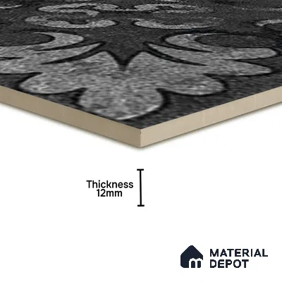 Subway Floor Tile TL 10092 D Modulo Dark Decor 8 x 8 inch Matte Finish Vitrified Anti Skid Tile - 12 mm | 12 Random Design | Suitable For Balcony, Patio, Bathroom | Please Expect a Slight Variation of Pattern