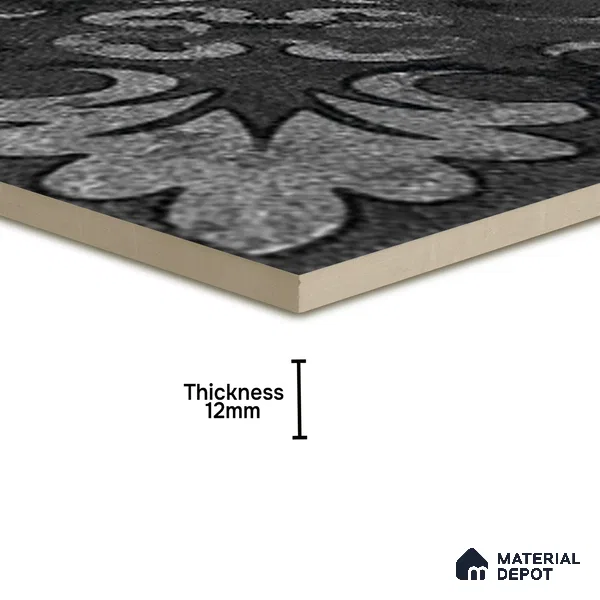 Subway Floor Tile TL 10092 D Modulo Dark Decor 8 x 8 inch Matte Finish Vitrified Anti Skid Tile - 12 mm | 12 Random Design | Suitable For Balcony, Patio, Bathroom | Please Expect a Slight Variation of Pattern